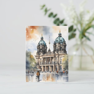 Berlin watercolor art postcard