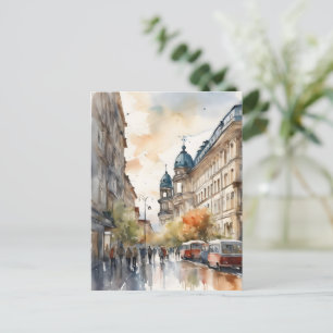 Berlin watercolor art postcard