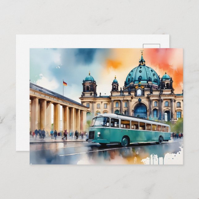 Berlin watercolor art postcard (Front/Back)