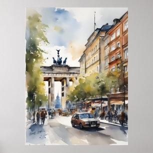 Berlin watercolor art poster