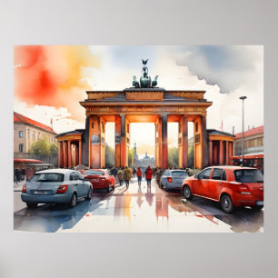 Berlin watercolor art poster