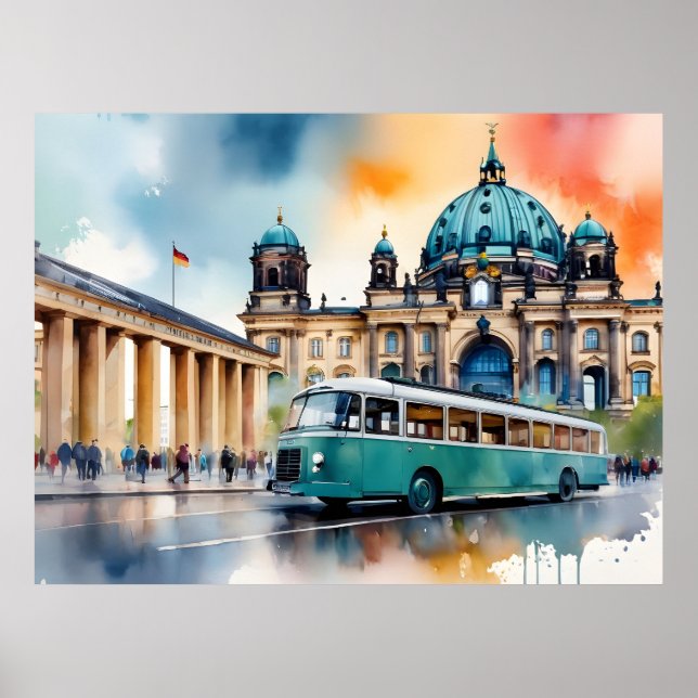 Berlin watercolor art poster (Front)