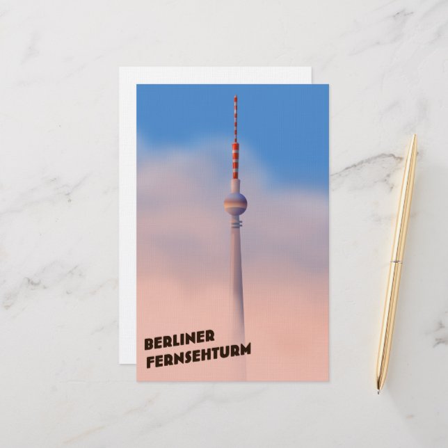 Berliner Fernsehturm ,Berlin TV tower Stationery (Front/Back In Situ)