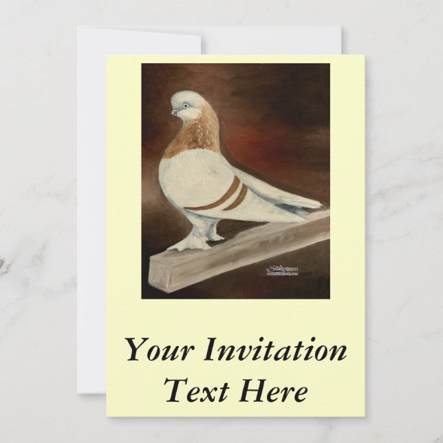 Berliner Shortfaced Pigeon Invitation (Front)