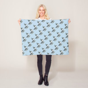 Berliner Tumbler Pigeon Blue Bar Fleece Blanket
