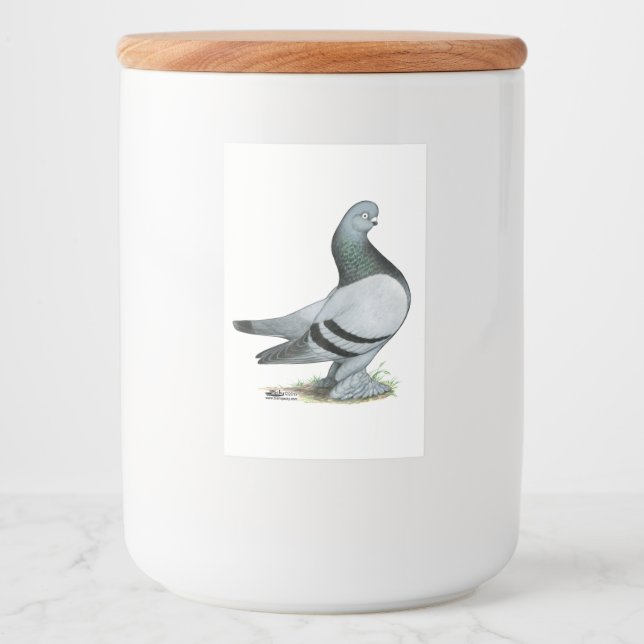 Berliner Tumbler Pigeon Blue Bar Food Label (Front)