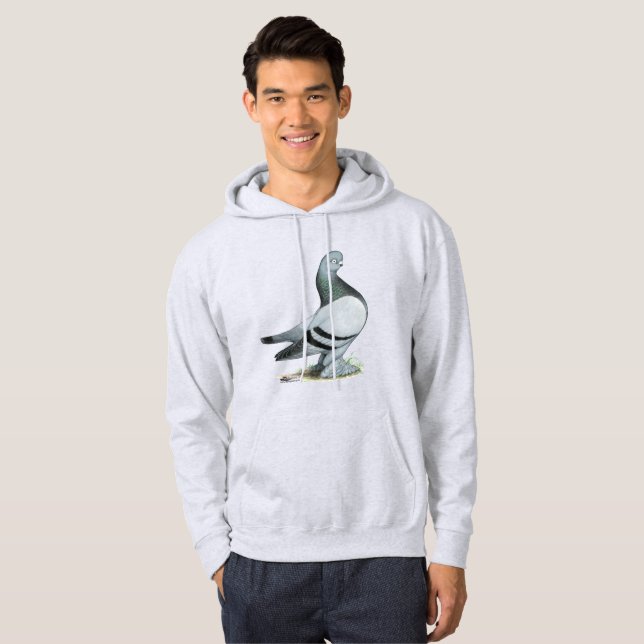 Berliner Tumbler Pigeon Blue Bar Hoodie (Front Full)