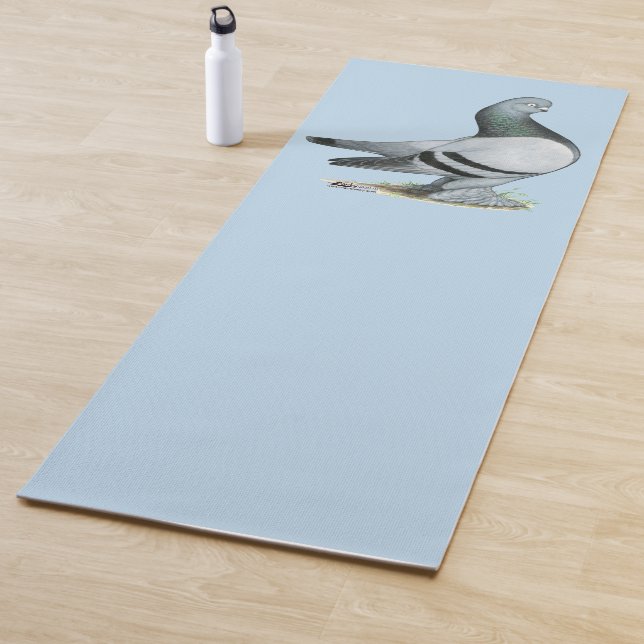 Berliner Tumbler Pigeon Blue Bar Yoga Mat (In Situ)