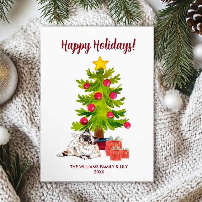 Berman Cat Family Christmas  Holiday Card (Creator Uploaded)