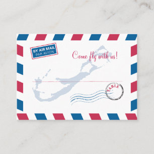 Bermuda Air Mail Escort/Seating Card Wedding