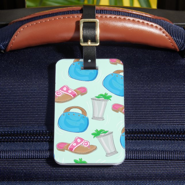 Bermuda Bag Sandals Mint Julep Preppy Luggage Tag (Front Insitu 2)