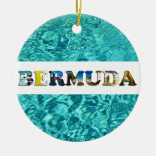 Bermuda Beach Blue Ocean Travel Photos Christmas Ceramic Tree Decoration