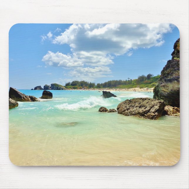 Bermuda beach, coastal photo art, seascape, mouse mat (Front)