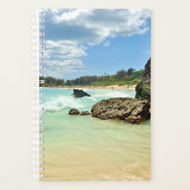 Bermuda beach planner, nature photo notebook planner (Front)