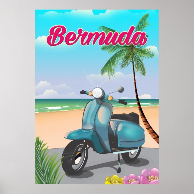 Bermuda Beach Scooter travel poster (Front)