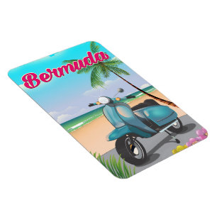 Bermuda Beach Scooter travel poster Magnet