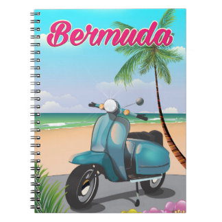 Bermuda Beach Scooter travel poster Notebook