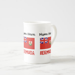 Bermuda Bermudian Flag Personalised Name Bone China Mug