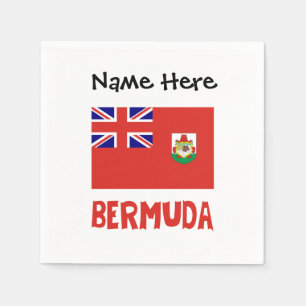 Bermuda Bermudian Flag Personalised Name Napkin