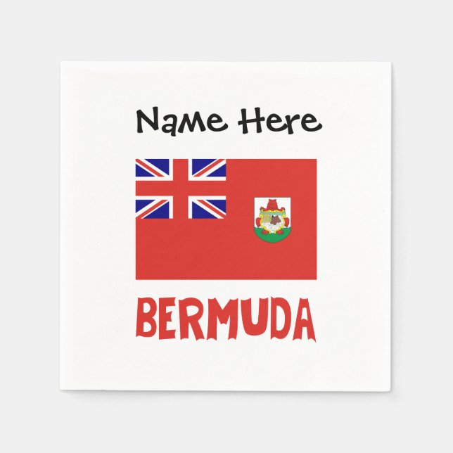 Bermuda Bermudian Flag Personalised Name Napkin (Front)