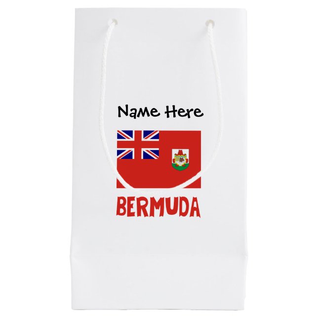 Bermuda Bermudian Flag Personalised Name Small Gift Bag (Front)
