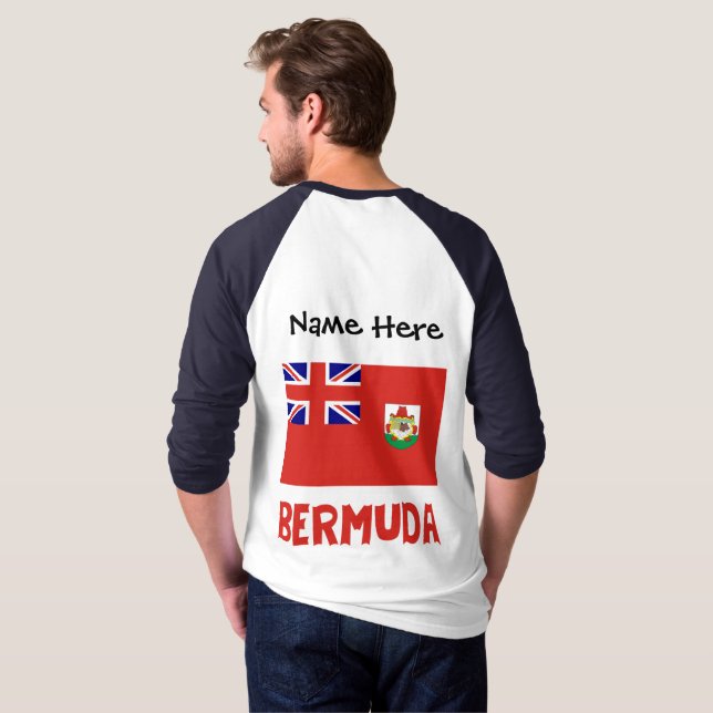 Bermuda Bermudian Flag Personalised Name T-Shirt (Back Full)