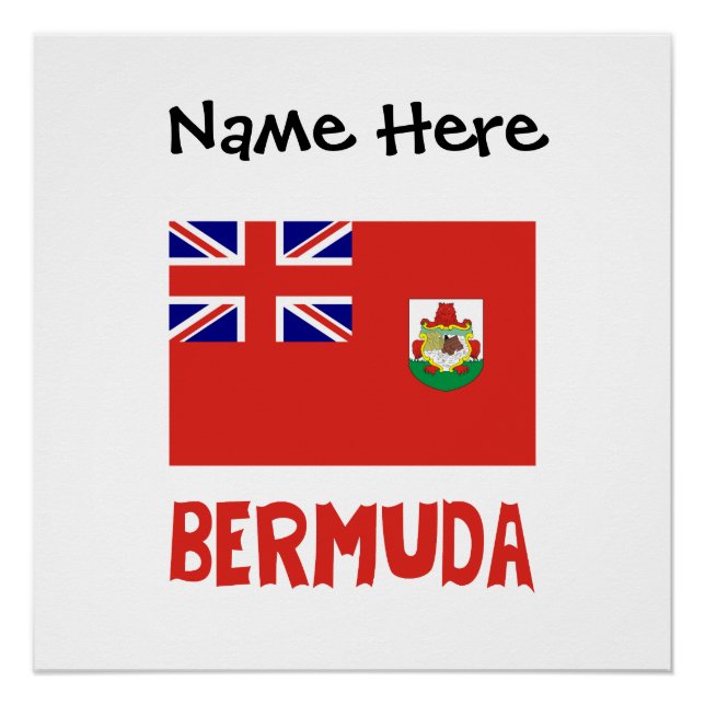 Bermuda Bermudian Flag Personalised  Poster (Front)