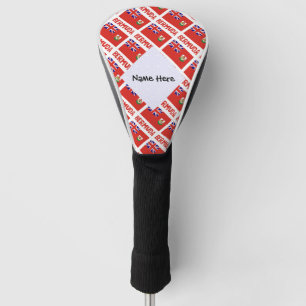 Bermuda Bermudian Flag Tiled Personalised  Golf Head Cover