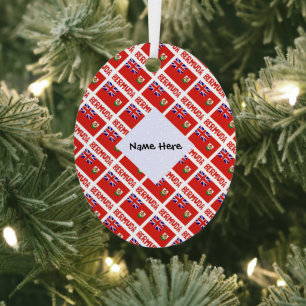 Bermuda Bermudian Flag Tiled Personalised  Metal Tree Decoration