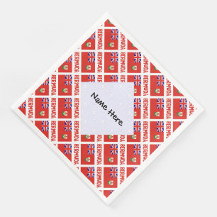 Bermuda Bermudian Flag Tiled Personalised Name Napkin