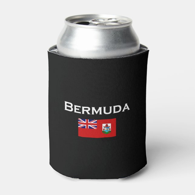 Bermuda Country Flag Dark Colour Can Cooler (Can Front)