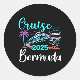 Bermuda Cruise Squad 2025 Family Holiday Matching Classic Round Sticker
