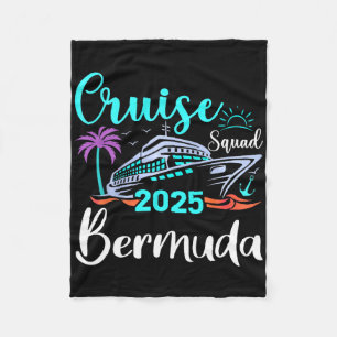 Bermuda Cruise Squad 2025 Family Holiday Matching Fleece Blanket