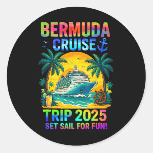 Bermuda Cruise Squad 2025 Family Sea Adventure Mat Classic Round Sticker