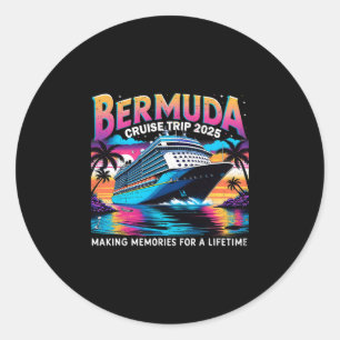 Bermuda Cruise Trip 2025 Sunset Vacation Gift 2 Classic Round Sticker