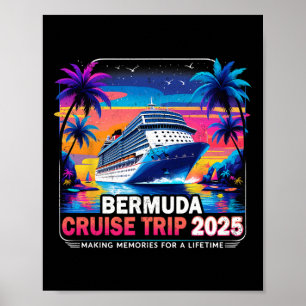 Bermuda Cruise Trip 2025 Sunset Vacation Gift Poster