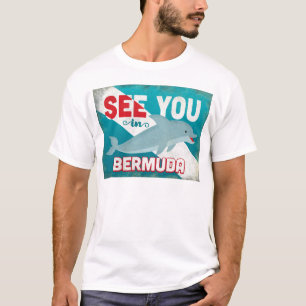 Bermuda Dolphin - Retro Vintage Travel T-Shirt