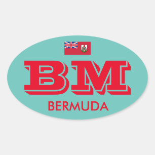 Bermuda - Euro-Style Oval Sticker