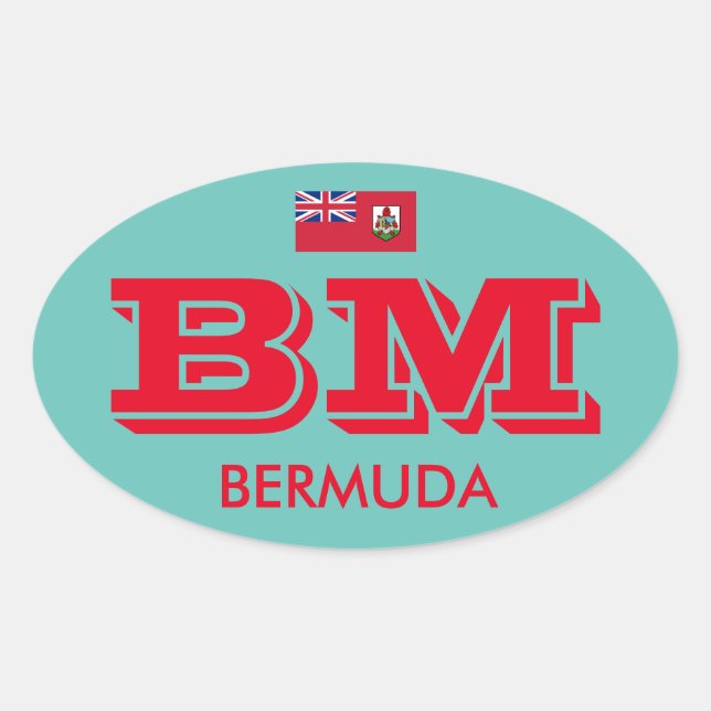 Bermuda - Euro-Style Oval Sticker (Front)