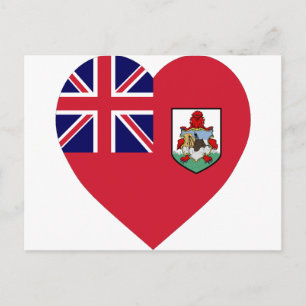 Bermuda Flag Heart Postcard