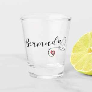 Bermuda Flag In A Heart Shot Glass