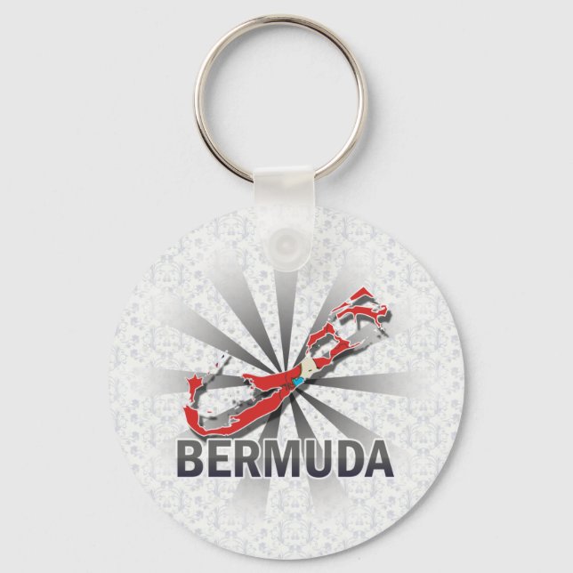 Bermuda Flag Map 2.0 Key Ring (Front)