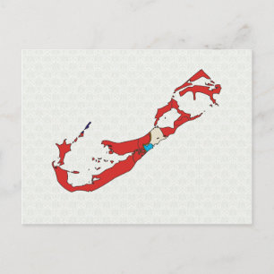 Bermuda Flag Map full size Postcard