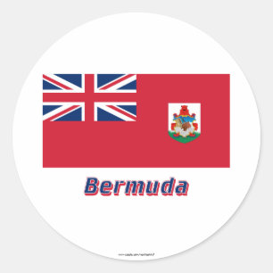 Bermuda Flag with Name Classic Round Sticker