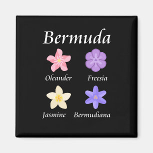 Bermuda Flower Icons Named Color Magnet