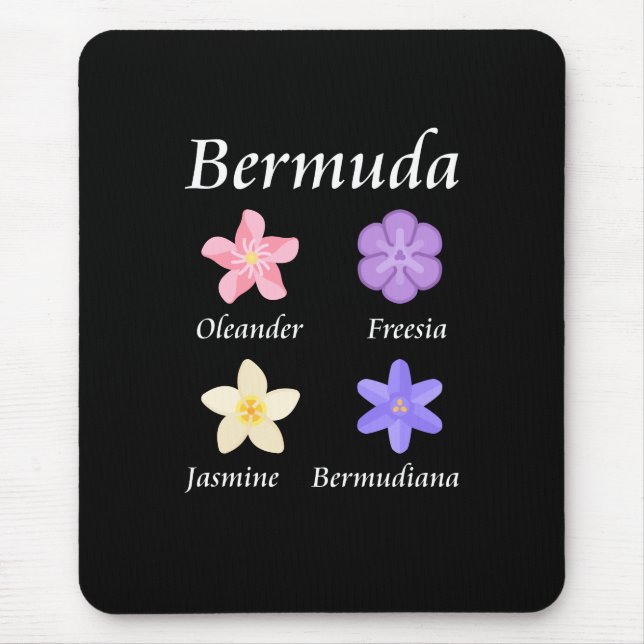 Bermuda Flower Icons Named Colour Mouse Mat (Front)