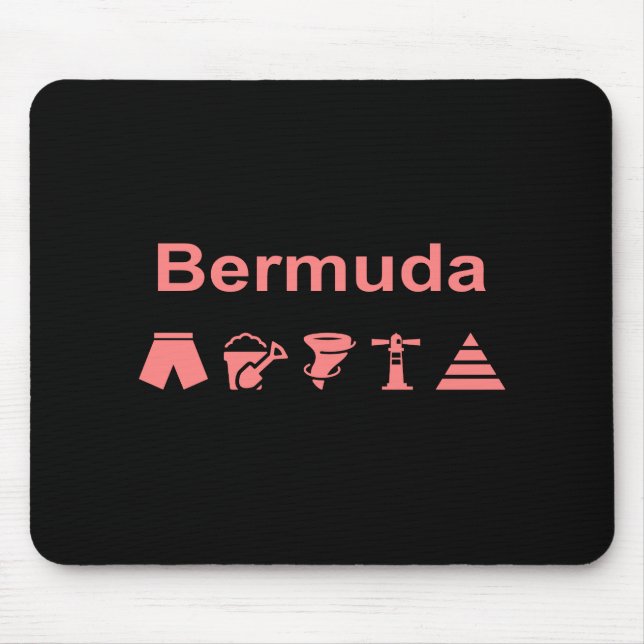 Bermuda Icons Dark Color Mouse Mat (Front)