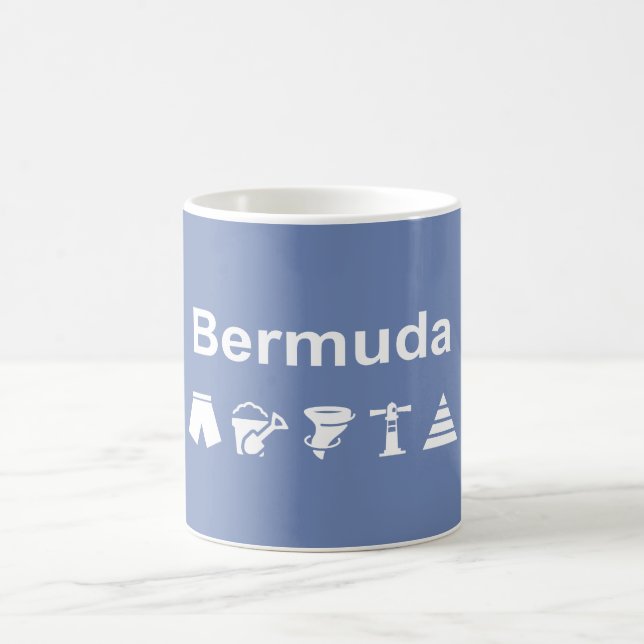 Bermuda Icons Monotone Dark Coffee Mug (Center)
