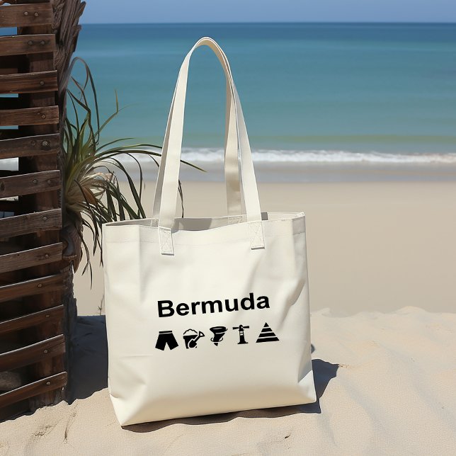 Bermuda Icons Monotone Light-Colour Tote Bag (Creator Uploaded)