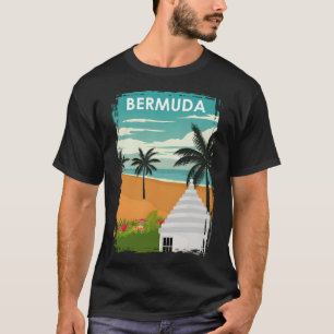 Bermuda Island Vintage Minimal Retro Travel Poster T-Shirt